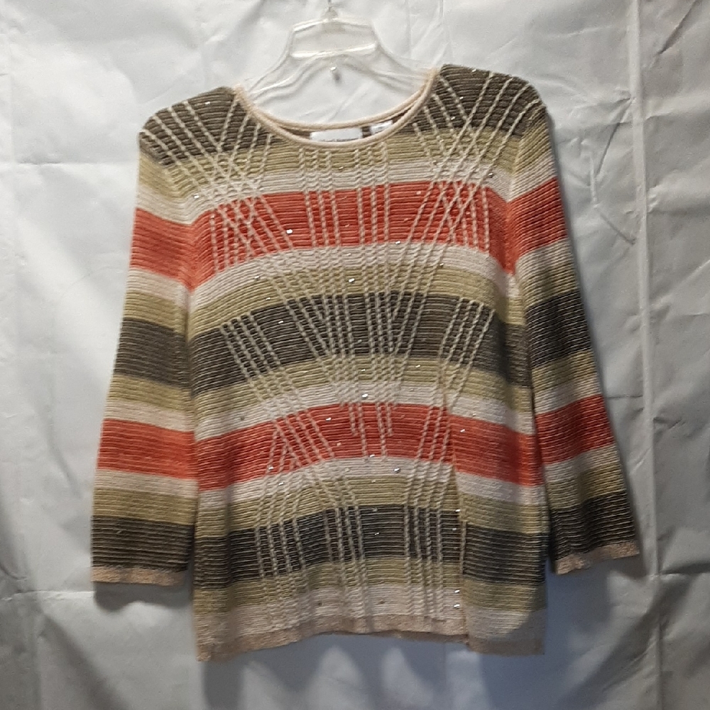Alfred Dunner Multicolor Striped Sweater